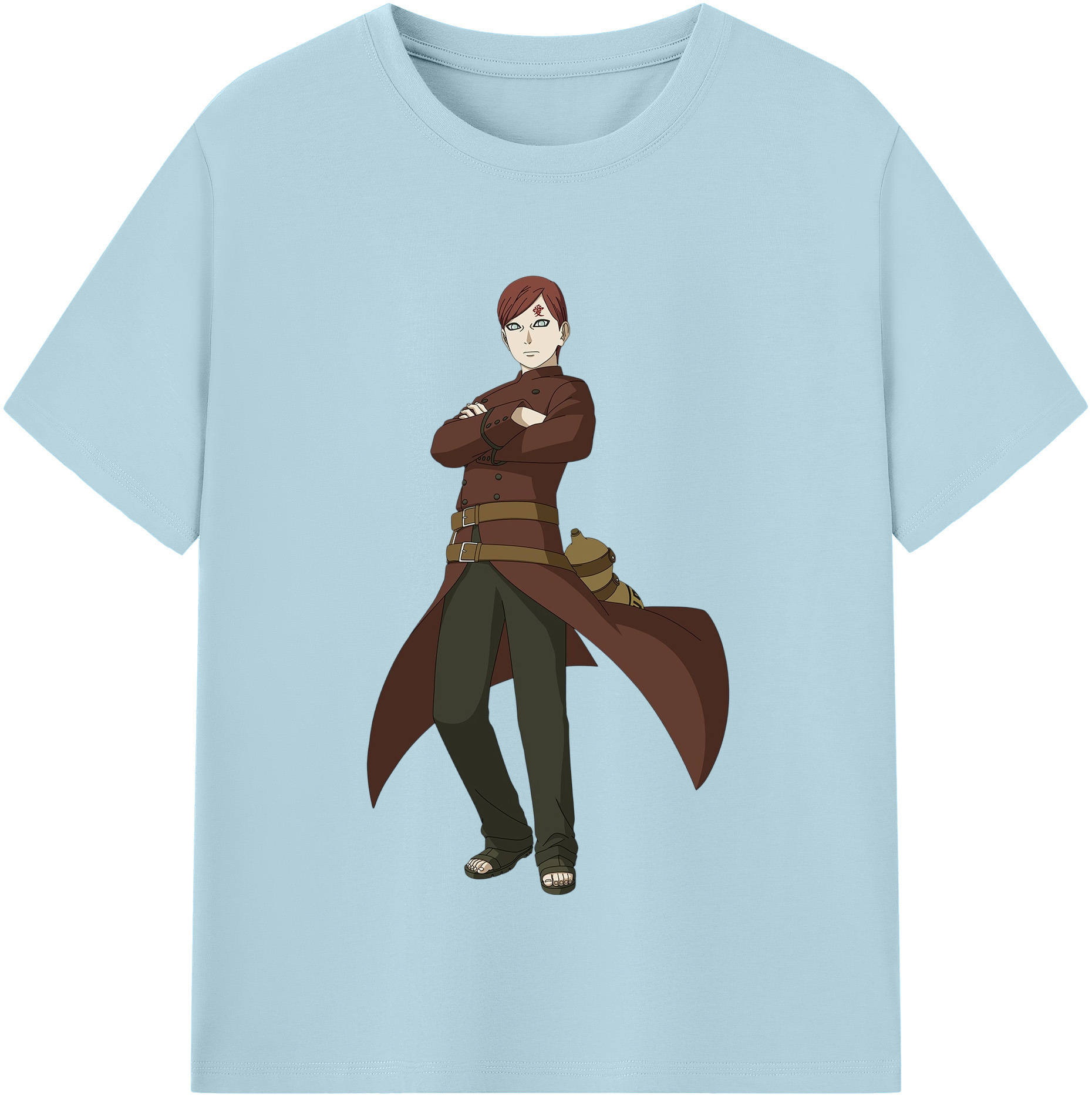 （画像用） NARUTO -ナルト- ガアラ Gaara 綿100％半袖Tシャツ（フロントプリント）